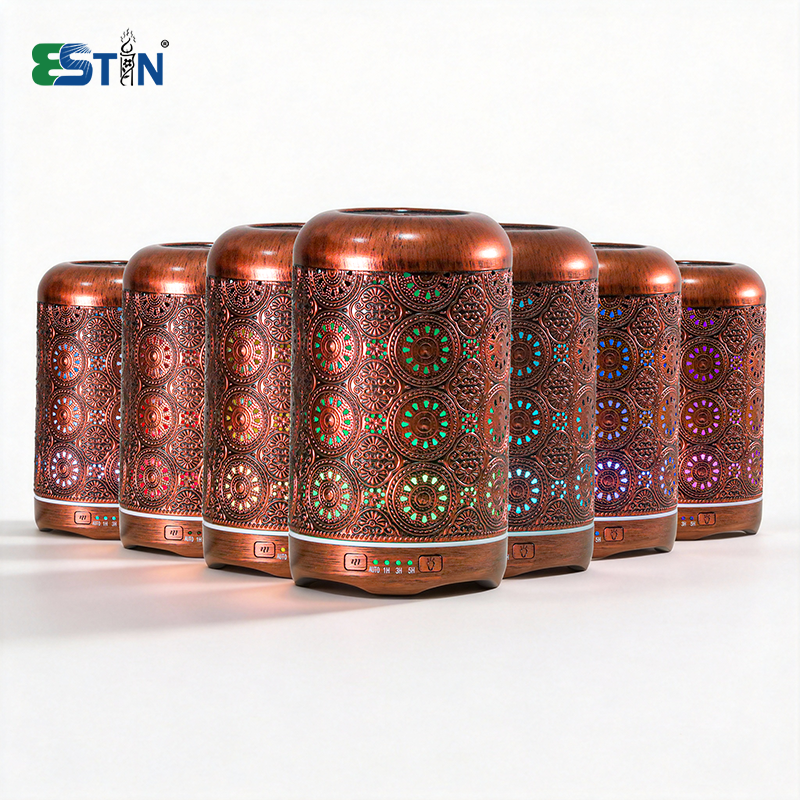 Retro Ironwork Red Copper Color Multi-color Light Diffuser Machine