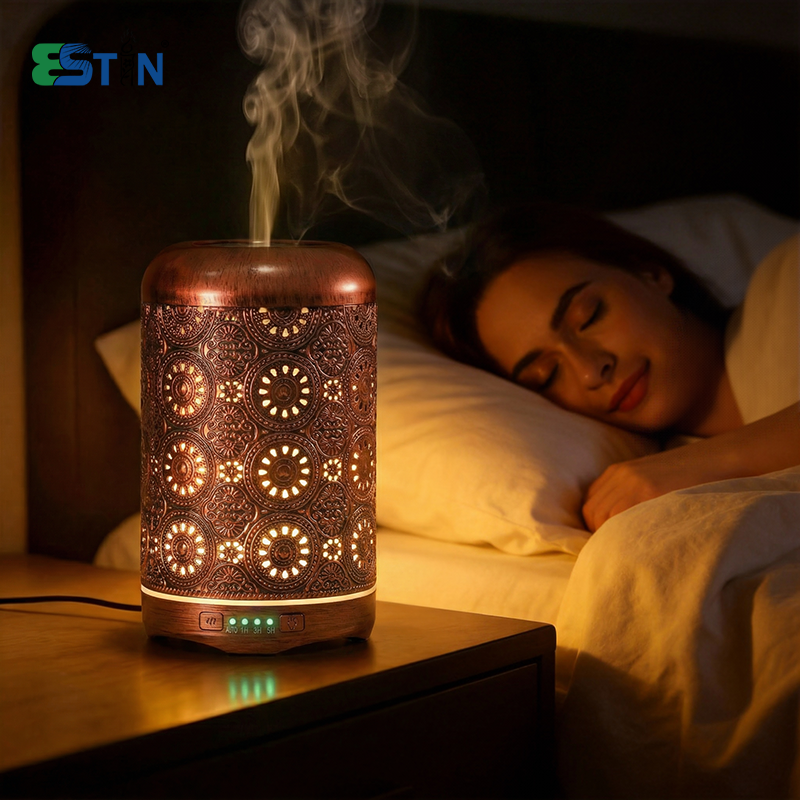Retro Ironwork Red Copper Color Multi-color Light Diffuser Machine