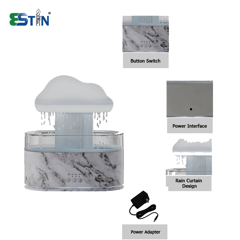 Cloud-shaped White Noise Diffuser Imitating Raindrop Shape