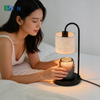 Fabric Shade Candle Warmer Lamp with Black Metal Stand, Flameless Wax Melt Warmer