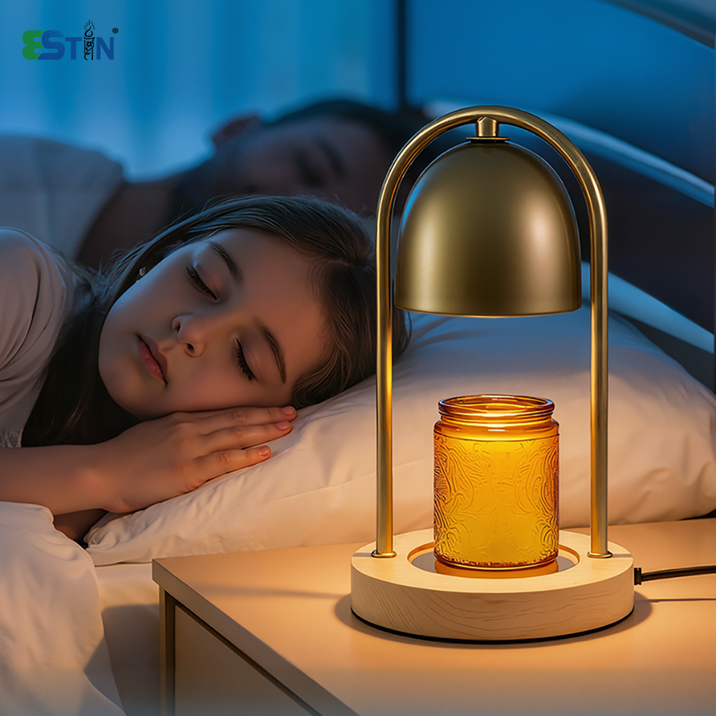 Electric Candle Warmer Lamp – Metal Dome Scented Wax Melter Table Light for Home Decor