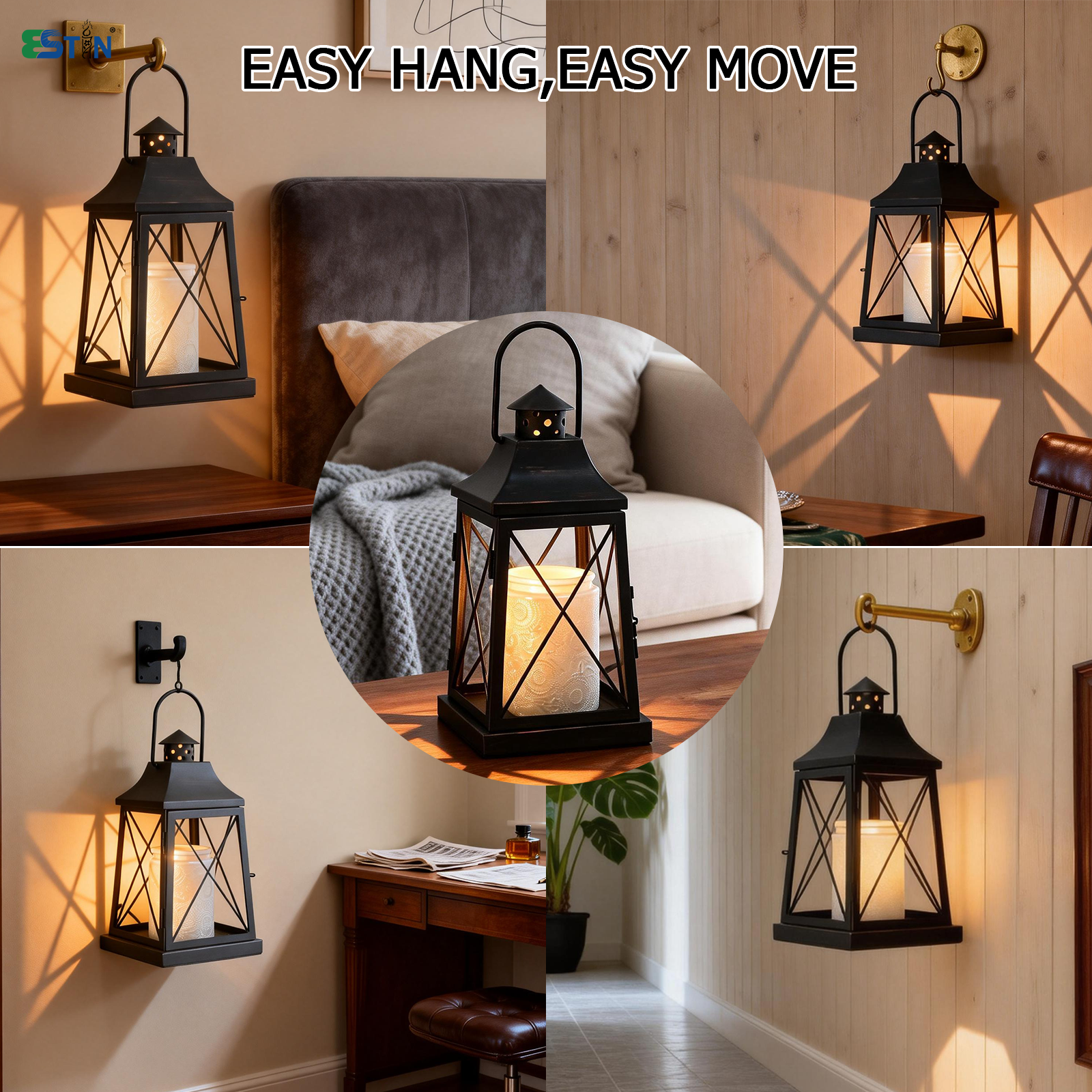 Dimmable Lantern Candle Warmer with Timer, Top-Down Melt Lamp for Jar Candles