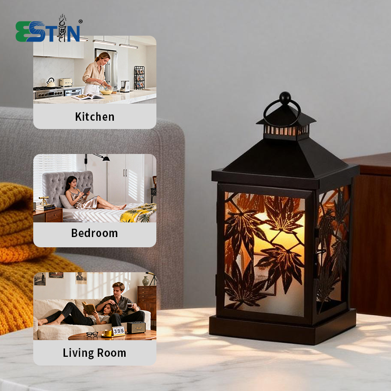 Vintage Maple Leaf Silhouette Candle Warmer Lamp – Flameless Scented Wax Melter for Home Decor & Gifts