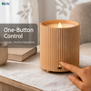 Wood Grain LED Candle Aroma Diffuser – Waterless Pure Essential Oil Fan Diffuser with 12 Refill Pads