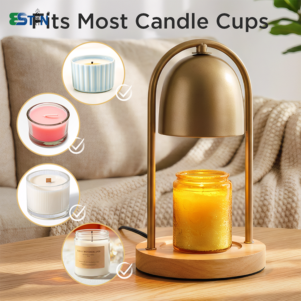 Electric Candle Warmer Lamp – Metal Dome Scented Wax Melter Table Light for Home Decor