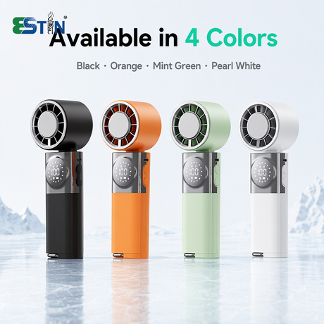 Semiconductor Cooling Handheld Fan – 100-Speed Turbo Personal Fan with Retractable Cable & 3600mAh Power Bank
