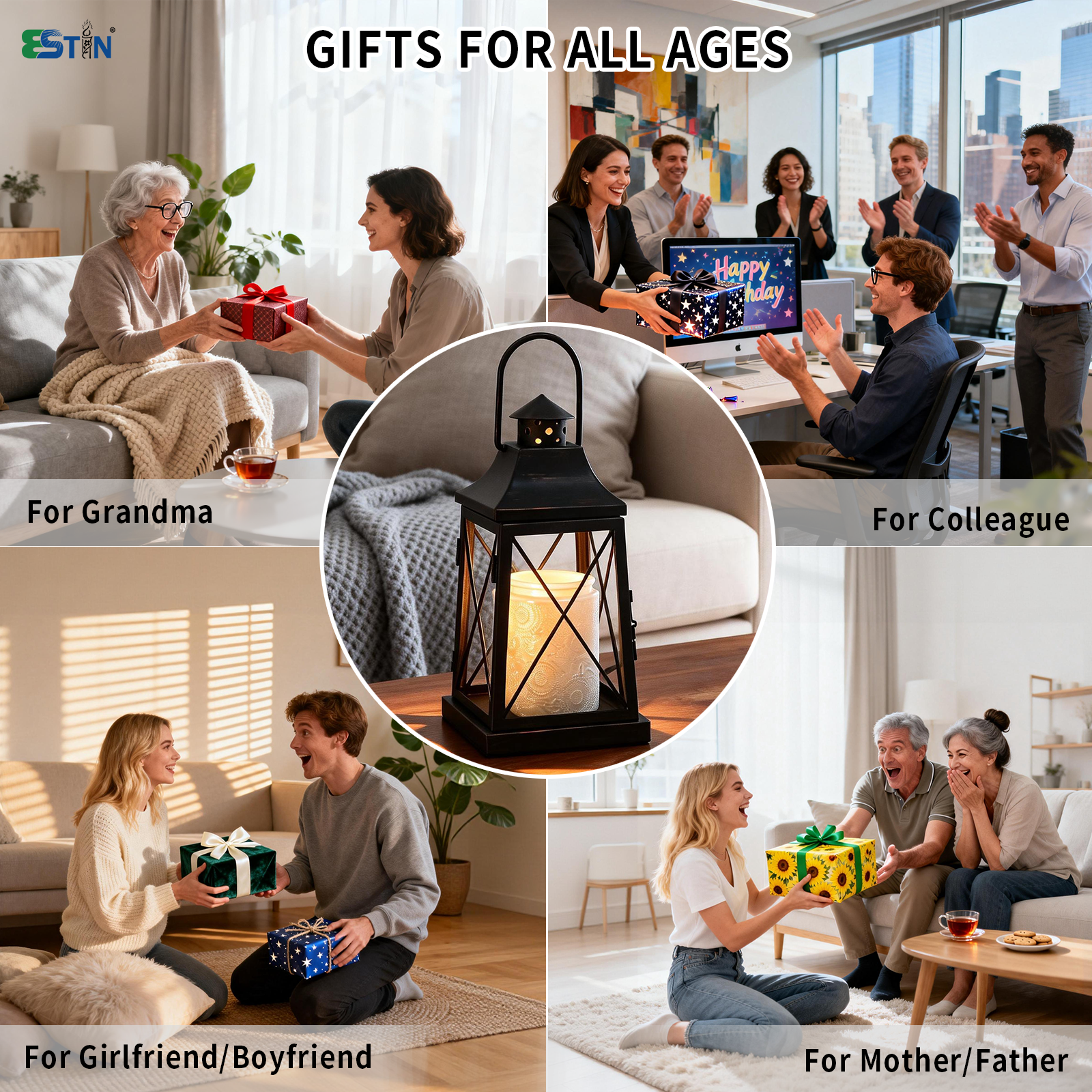 Dimmable Lantern Candle Warmer with Timer, Top-Down Melt Lamp for Jar Candles