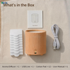 Wood Grain LED Candle Aroma Diffuser – Waterless Pure Essential Oil Fan Diffuser with 12 Refill Pads