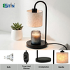 Fabric Shade Candle Warmer Lamp with Black Metal Stand, Flameless Wax Melt Warmer